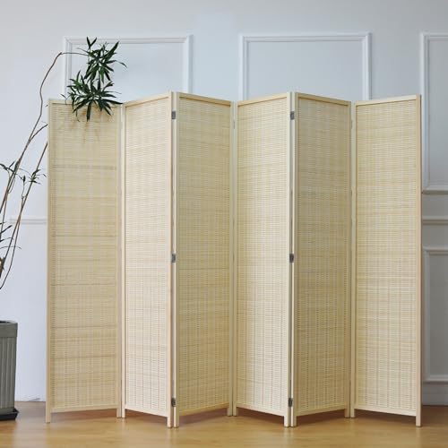 6 Panel Bamboo Room Divider, 67" H x 92.1" W H825