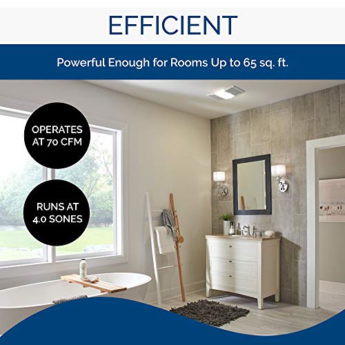 White Ceiling Exhaust Fan and Light Combo, 70 CFM J25169