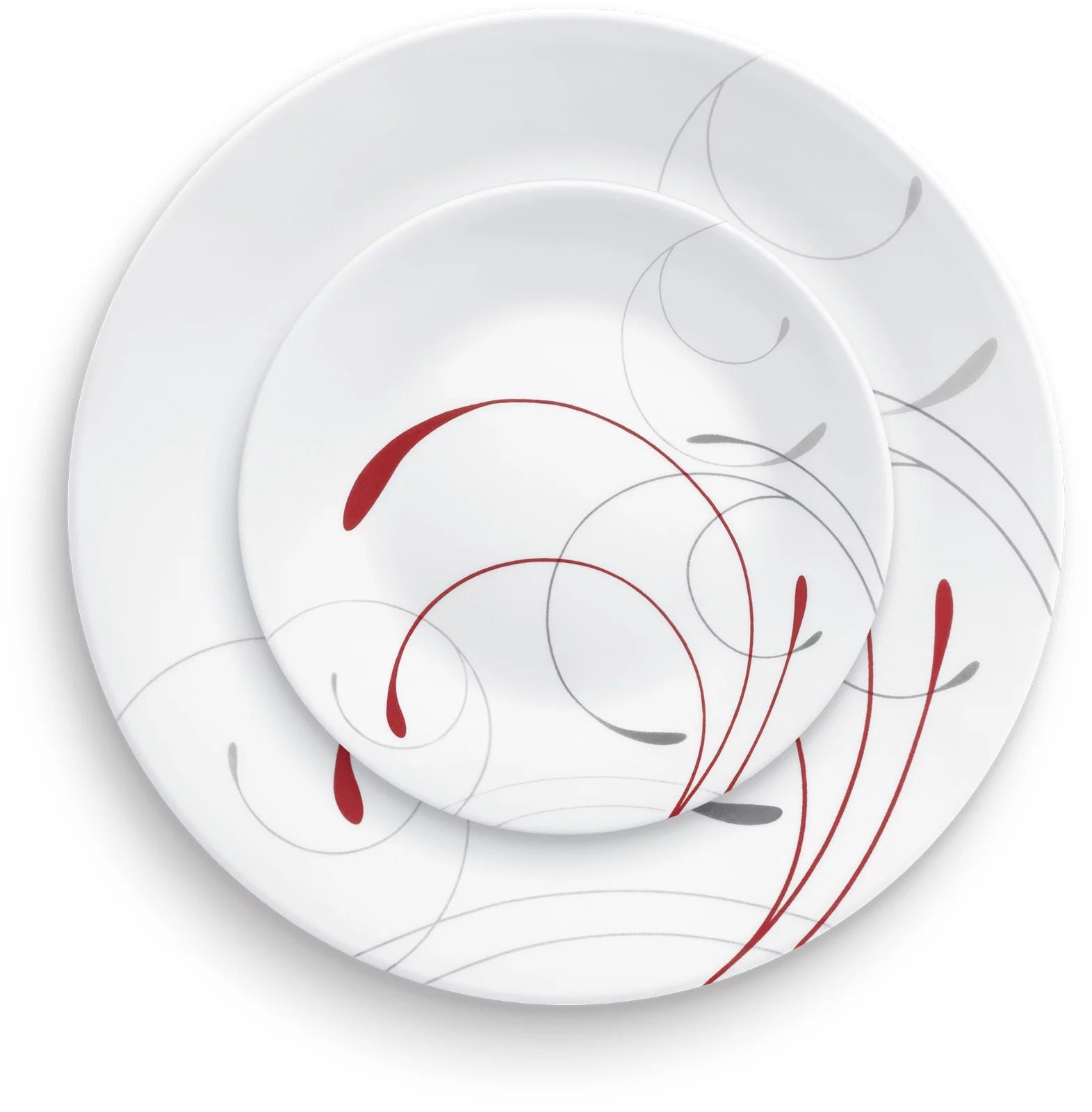 White and Red 12-Piece Dinnerware Set C934299