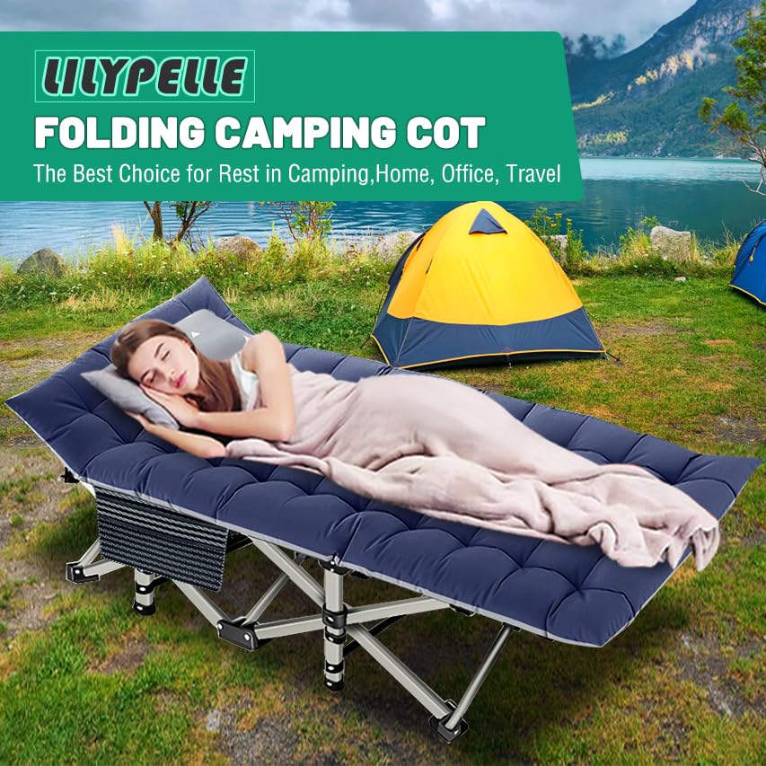 Extra Wide Heavy Duty Folding Camping Cot with Carry Bag P959678