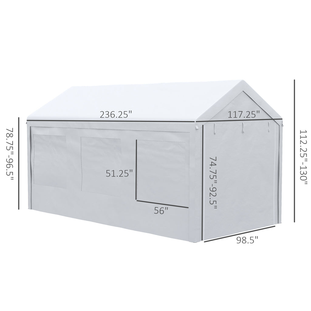 10' x 20' Height Adjustable Carport and Party Tent H151986