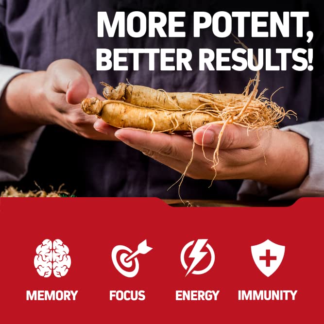 120 Capsules Korean Red Panax Ginseng 1500mg Supplement Q2372