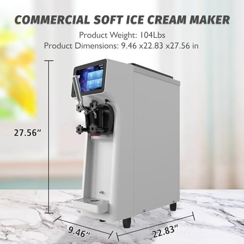 1000W Single Flavor Soft Serve Ice Cream Machine 2.7 to 4 Gal/H 110V K35741