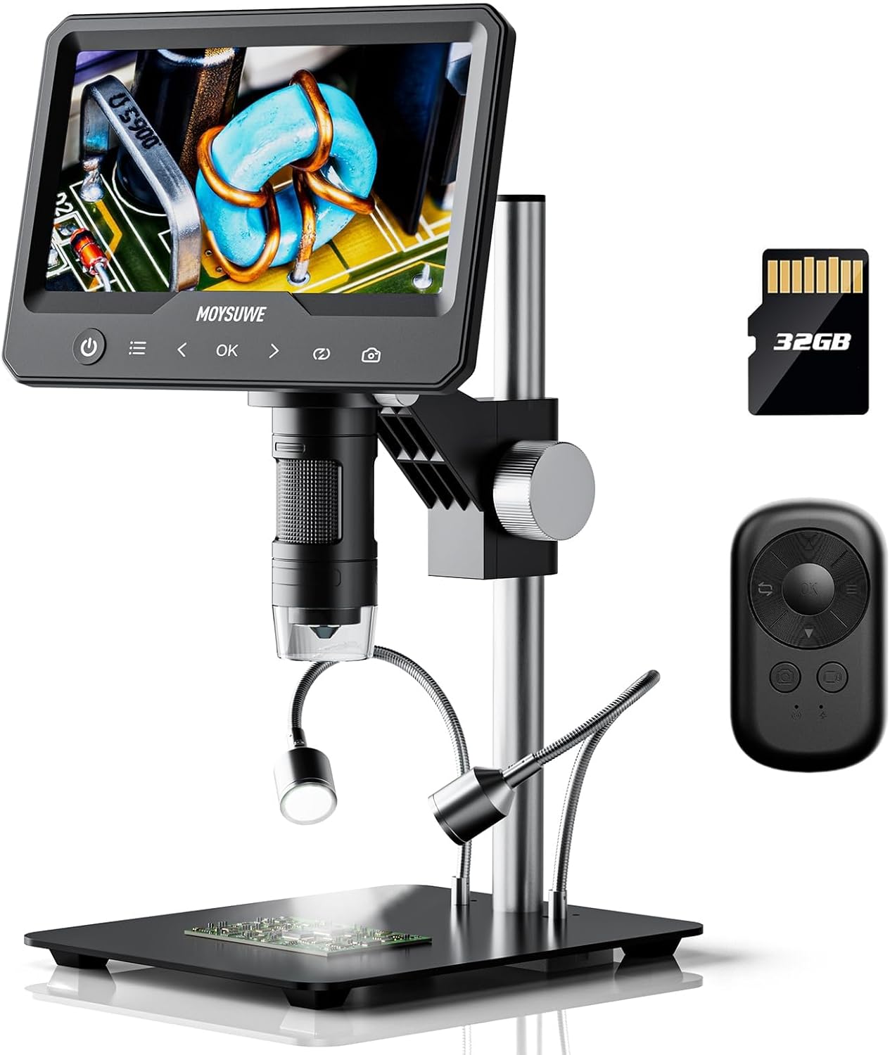 7'' LCD Digital Microscope, 1200X, 1080P, 32GB A63831