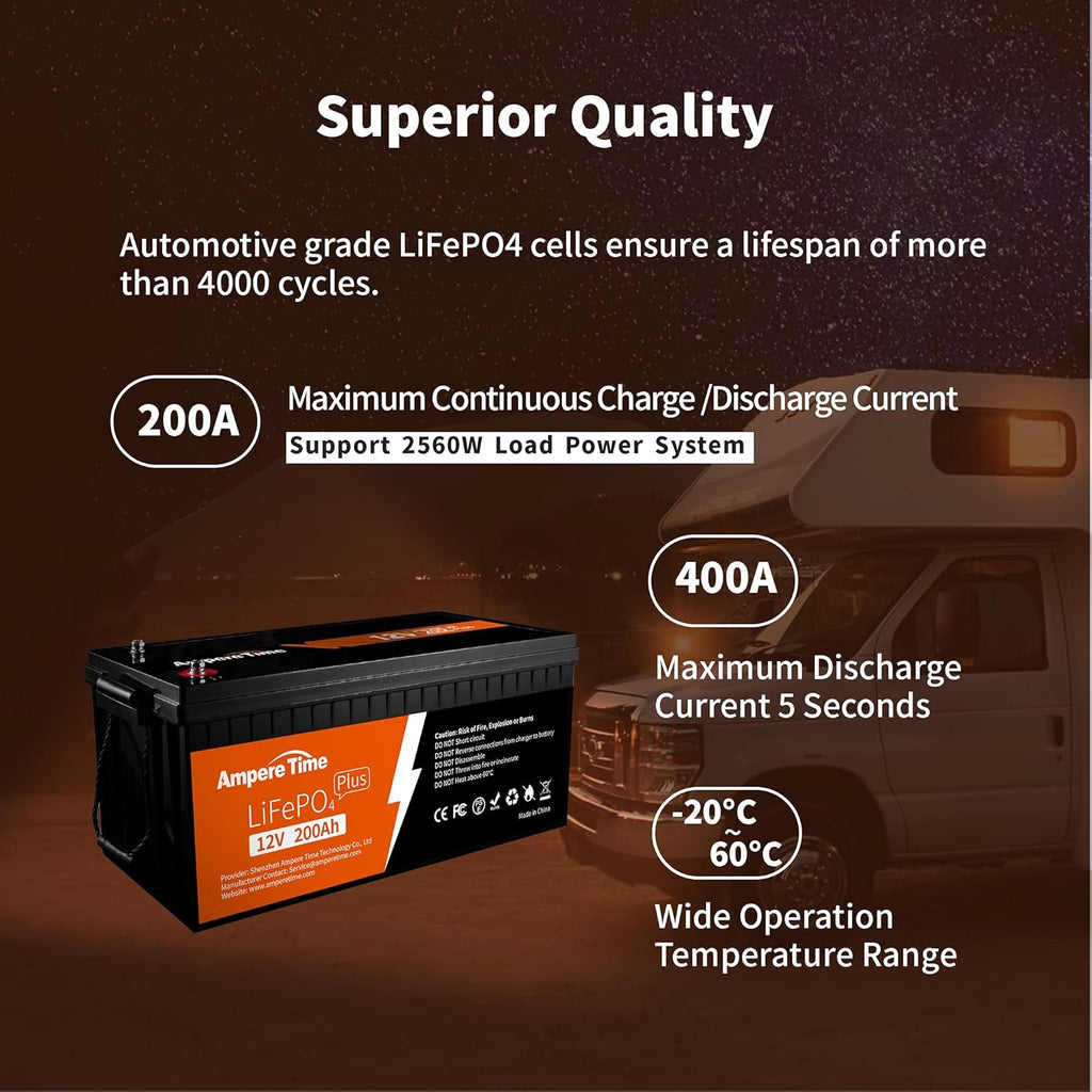 12V 200Ah Lithium LiFePO4 Battery with 200A BMS P445337