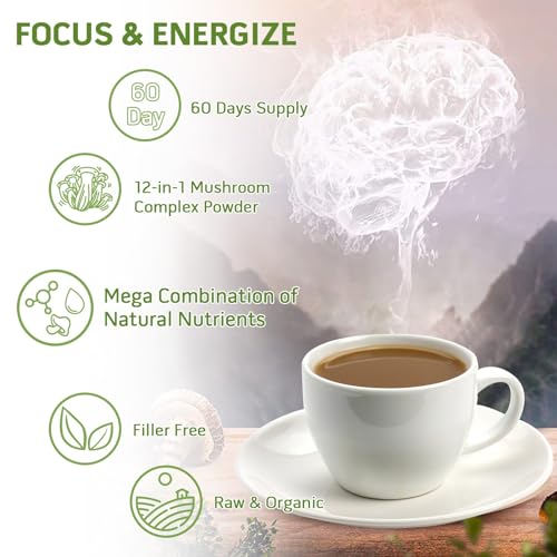 Mushroom Powder Supplement Blend 6.2 oz (60 Servings) N85835