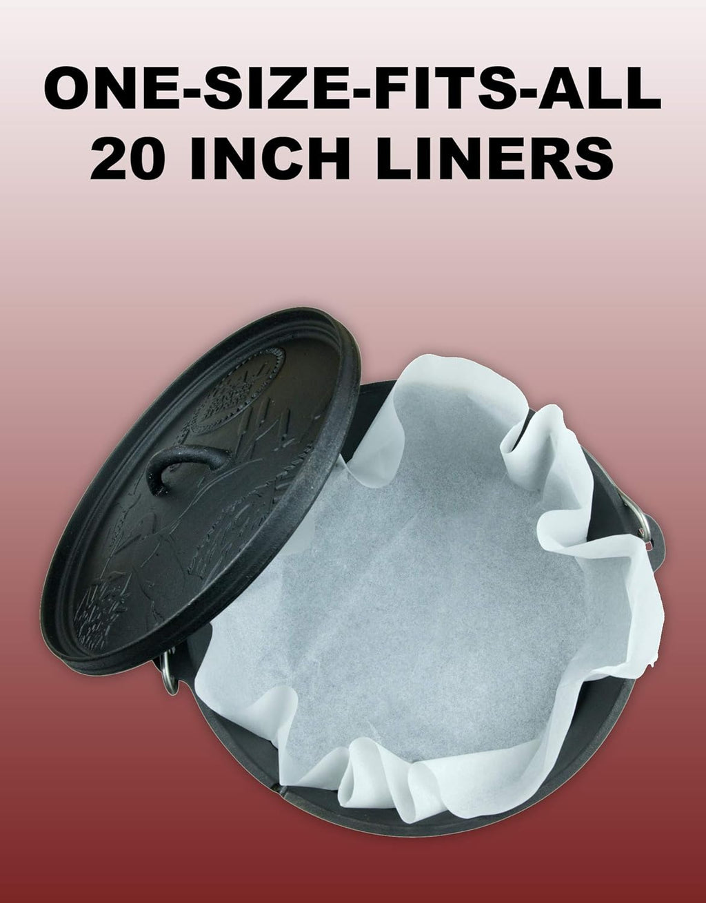 20 Pack Disposable Paper Dutch Oven Liners F8363