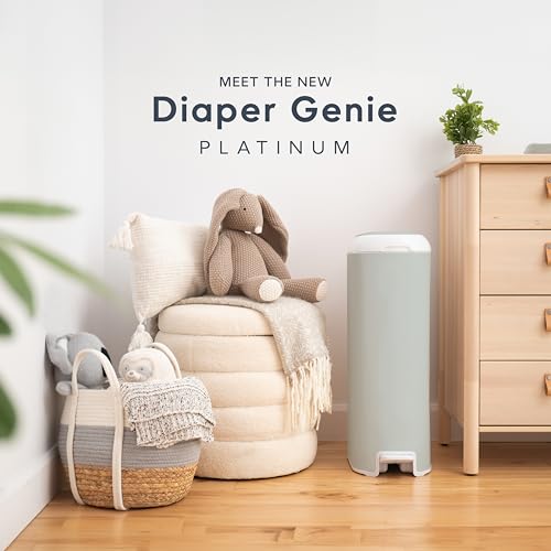 Diaper Pail Stone Grey Stainless Steel with 1 Refill 18 Bags J153