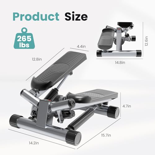 Mini Stair Stepper with Resistance Bands, 265 LB Load Capacity, LCD Monitor H66706