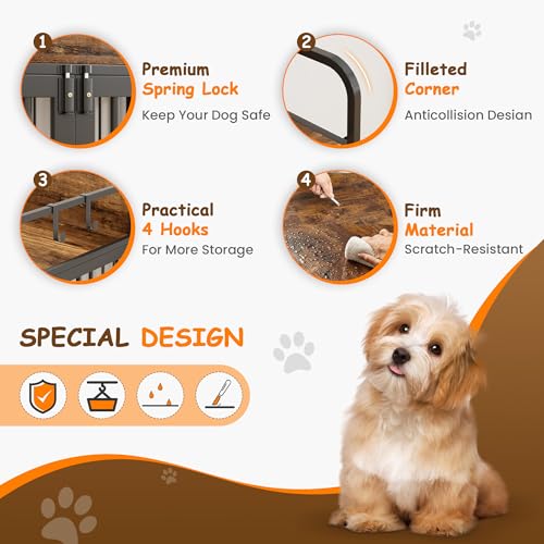 37" Wooden Heavy Duty Dog Kennel with Double Doors E840392