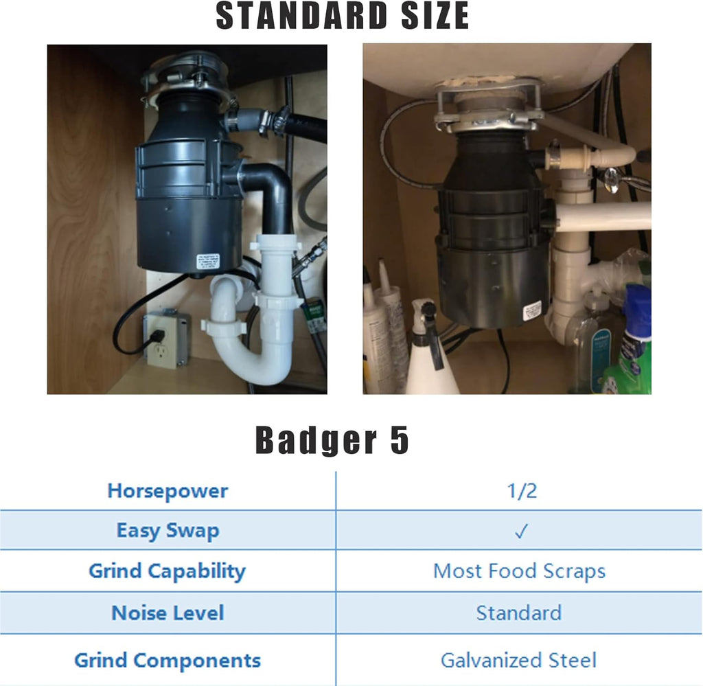 Black 1/2 HP Continuous Feed Garbage Disposal Y7338