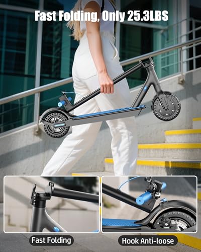 Peak 500W Motor 19MPH 21 Miles Range 8.5" Solid Tires Foldable Electric Scooter B9669
