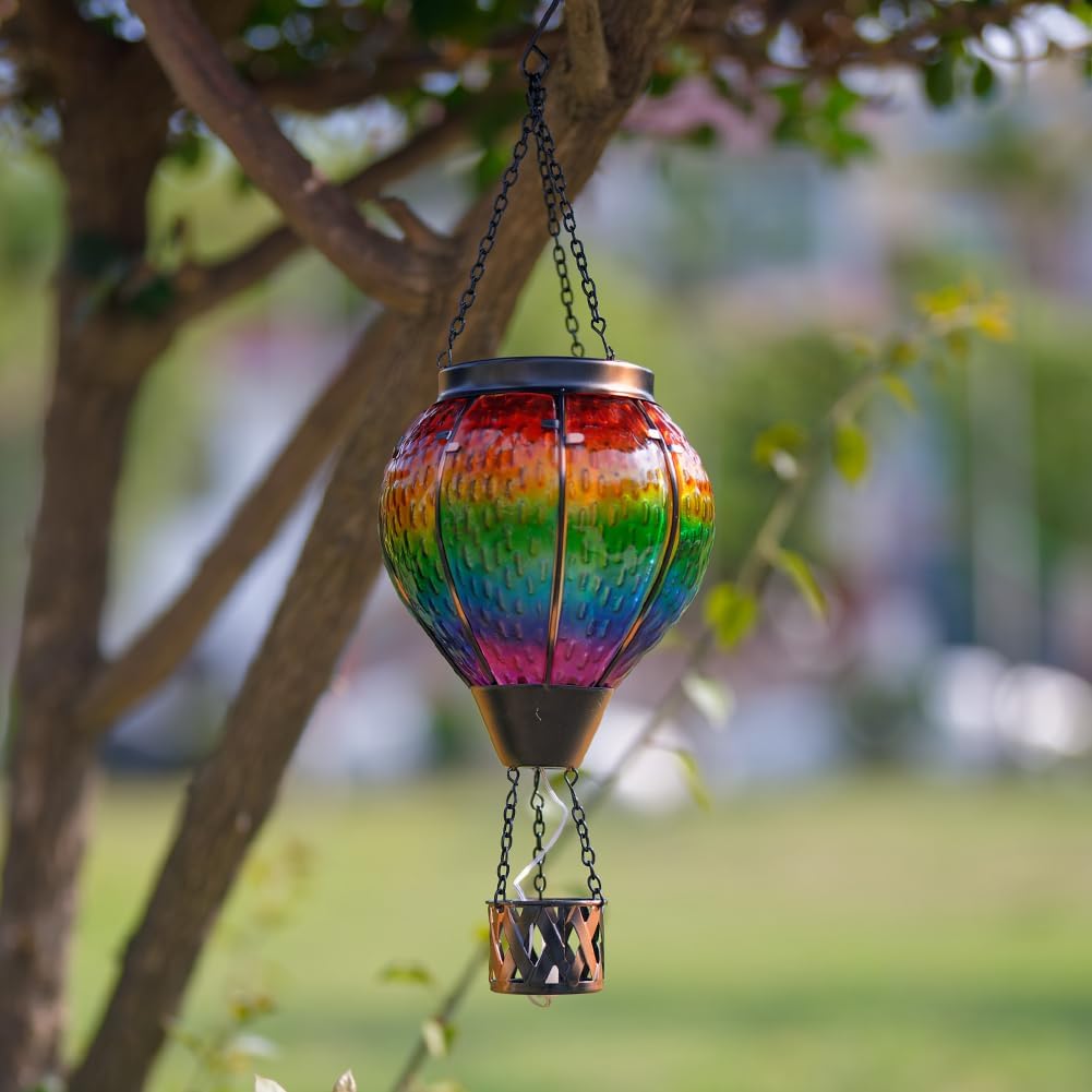 Metal & Glass Solar Lantern with Candle Holder L11465