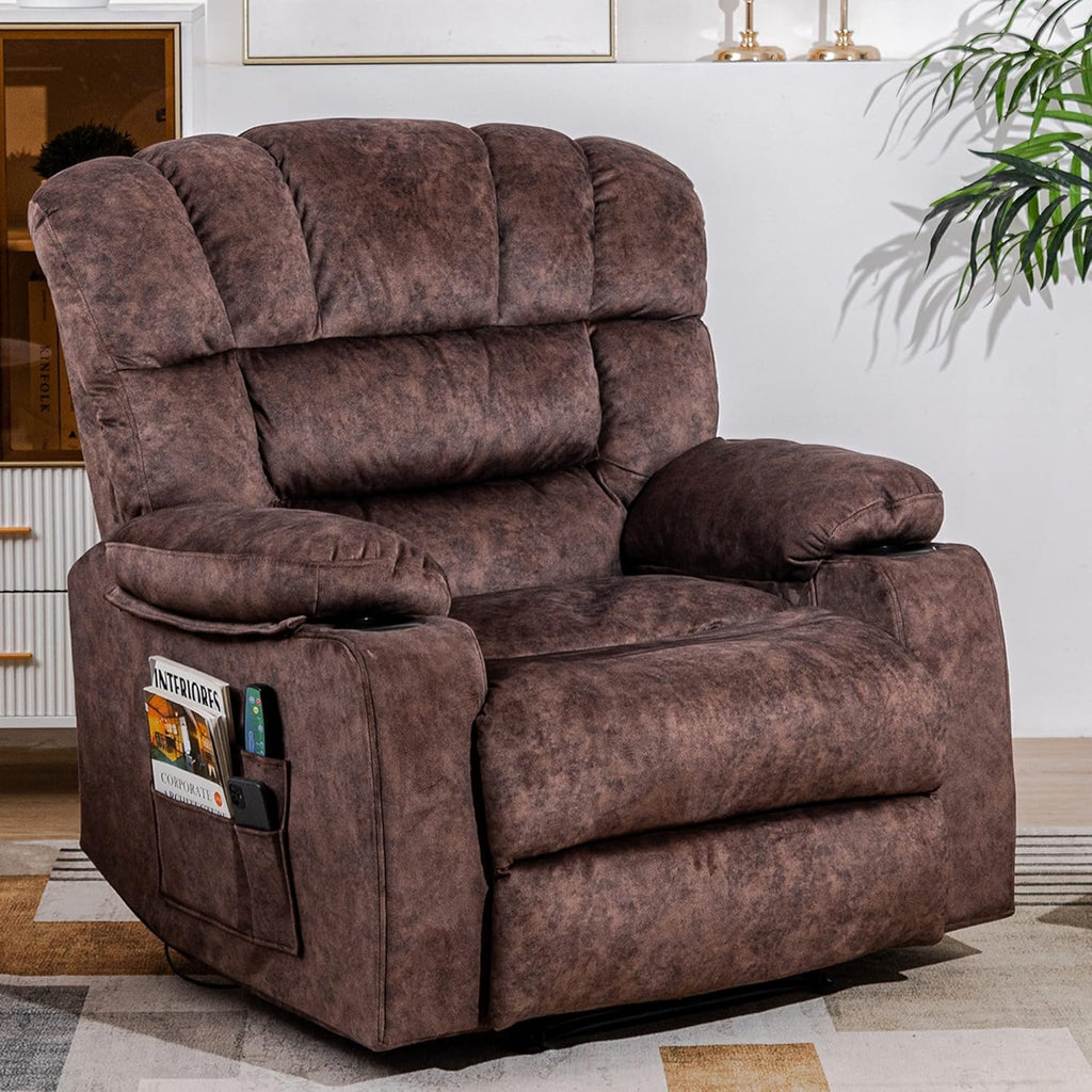 Brown Recliner Chair with Cup Holders L25695