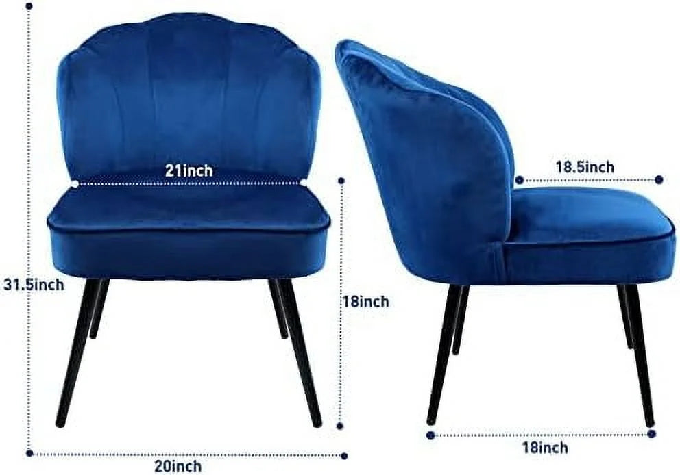 Velvet Accent Chair Set of 2 with Metal Legs F21480