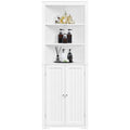 White Wooden Corner Cabinet with Open Shelf A275