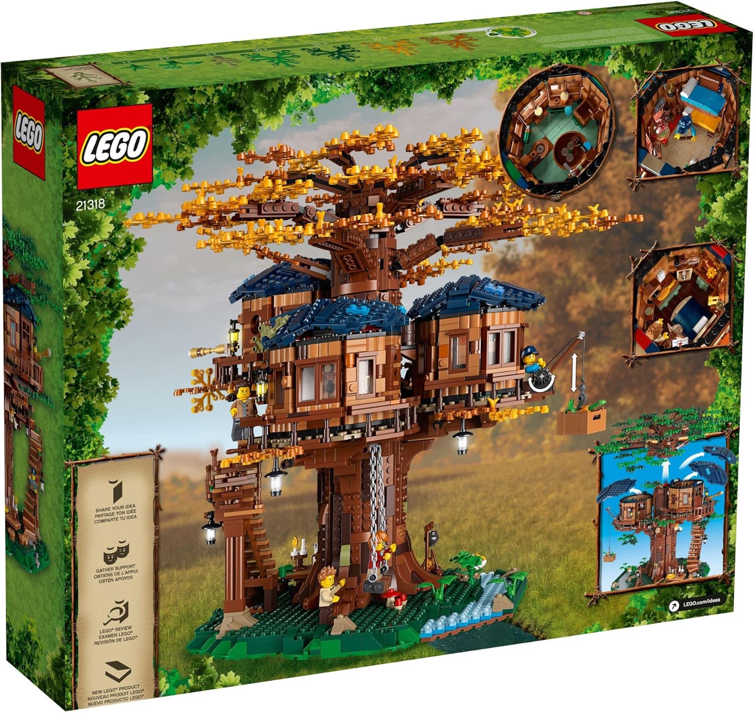 LEGO Ideas Tree House 21318 Model Construction Set with 3 Cabins S15587