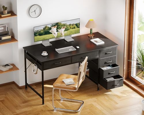 Rustic Brown 40 Inch Computer Desk with 6 Drawers S5437