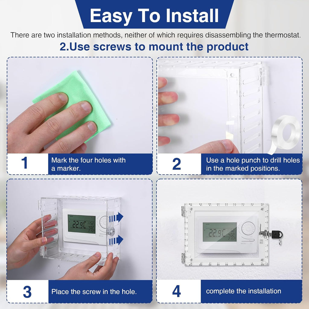 Clear Thermostat Lockable Box with Keys F800