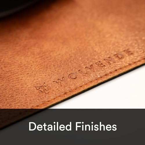 Distressed Faux Vegan Leather Desk Mat, Black/Grey, 12" x 36" F520