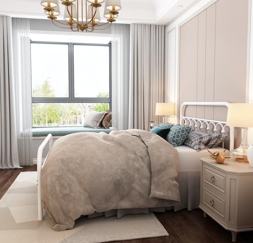 Queen Size Metal Bed Frame with Headboard and Footboard T51693