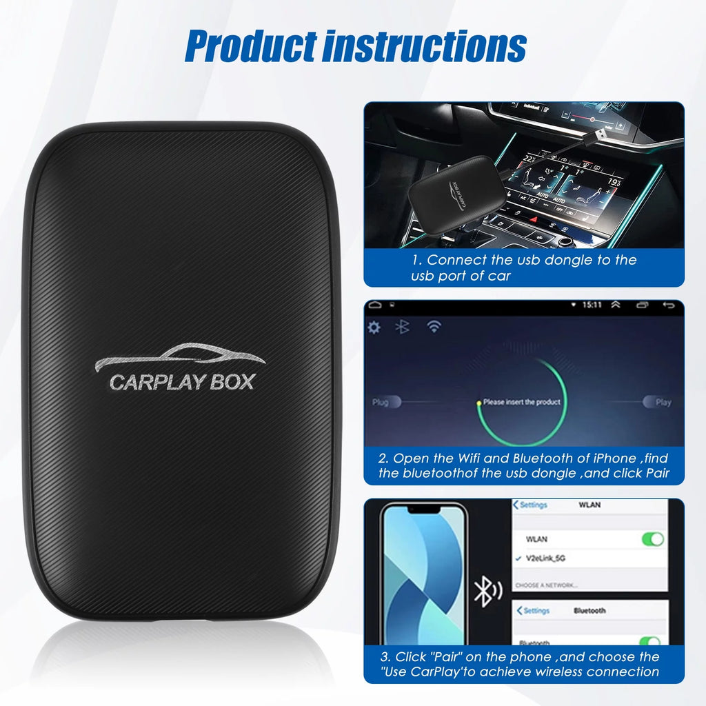 Wireless CarPlay Android Auto Multimedia Video Dongle F213