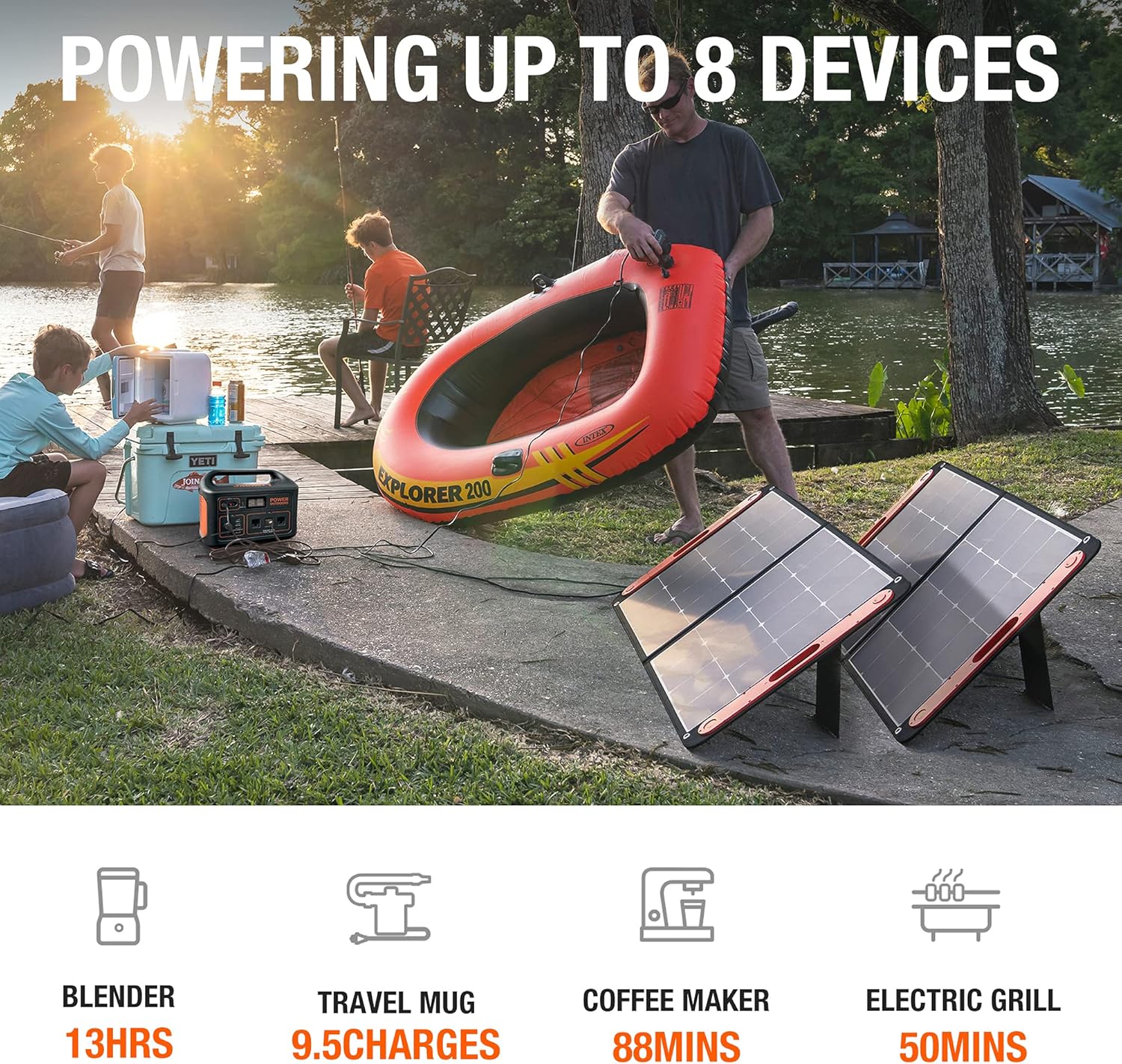 1002Wh Portable Power Station with 3 AC Outlets E1785