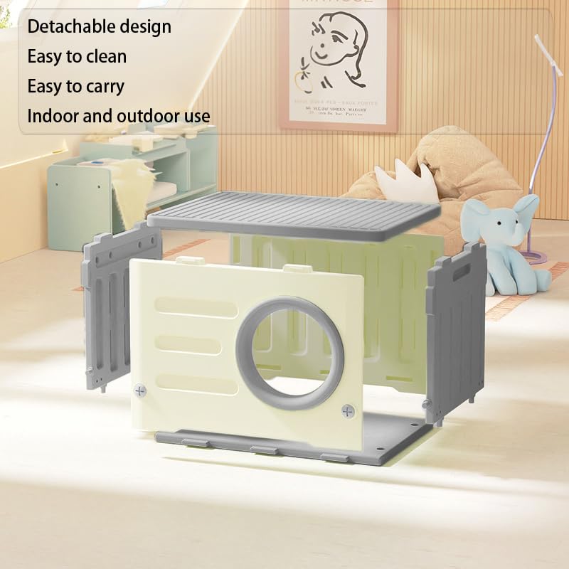 Gray Plastic Cat House with Cat Bed Mat G410
