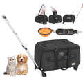 Cat Carrier with Wheels Rolling Pet Carrier with Telescopic Handle and Shoulder Strap Y890515
