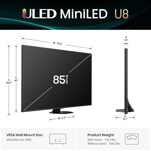 55" Mini-LED ULED 4K UHD Google Smart TV, QLED, Native 165Hz, HDR10+, Dolby Vision IQ, Atmos, IMAX Enhanced T6235