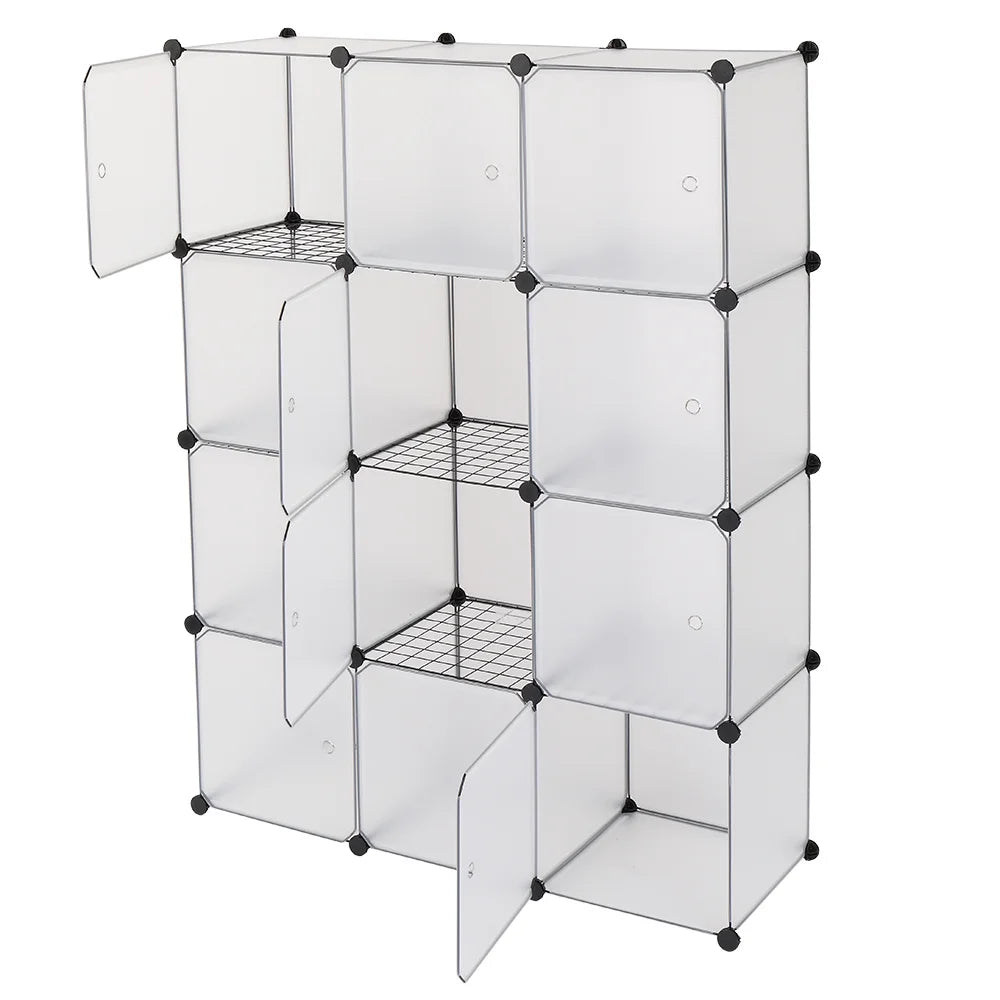 White 12-Cube Plastic Bookshelf T425
