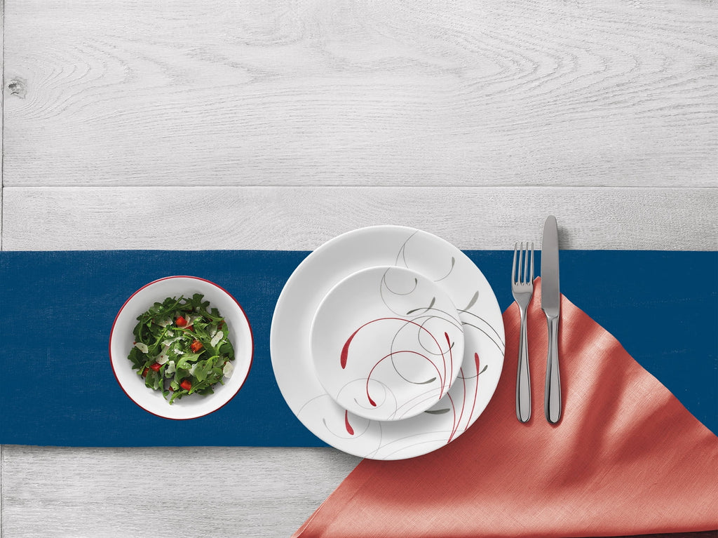 White and Red 12-Piece Dinnerware Set C934299