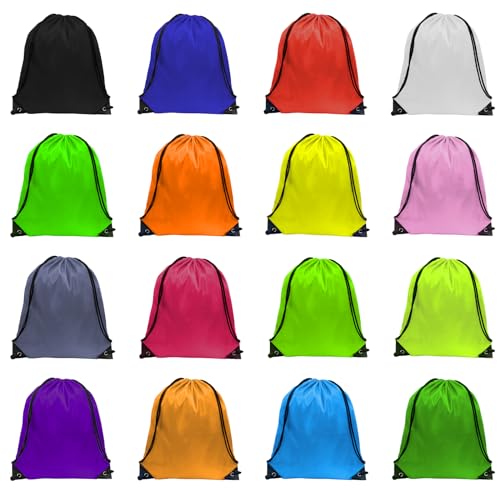 40 Pack Drawstring Backpacks Waterproof Nylon Cinch Bags Lightweight Reusable Sports Sack M21323