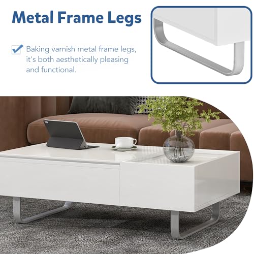 Black Lift Top Coffee Table with Storage and Hidden Compartment S54655
