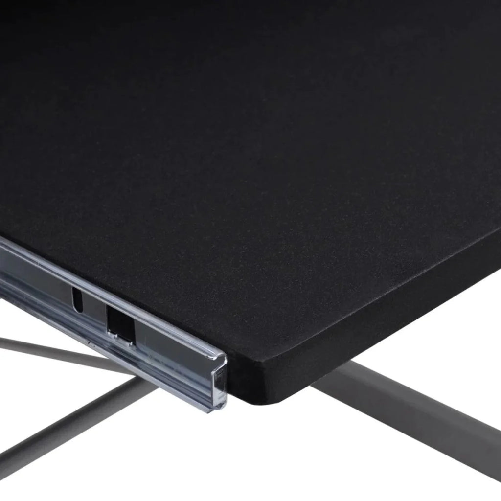 Black Computer Desk With Pull Out Keyboard Tray Y914225