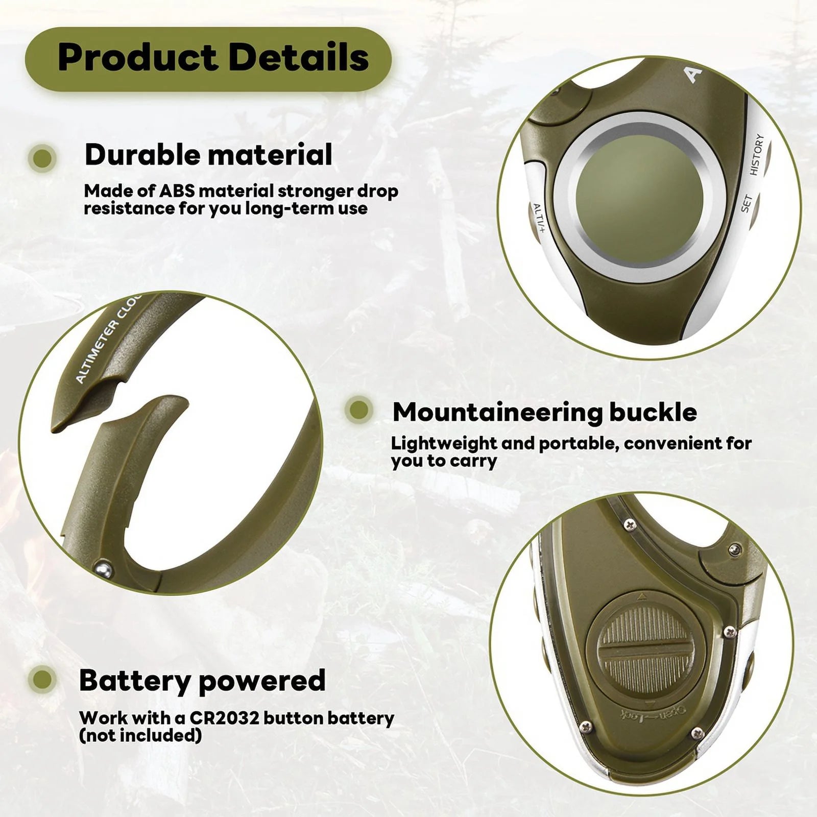 Outdoor Handheld Altimeter Thermometer B8162