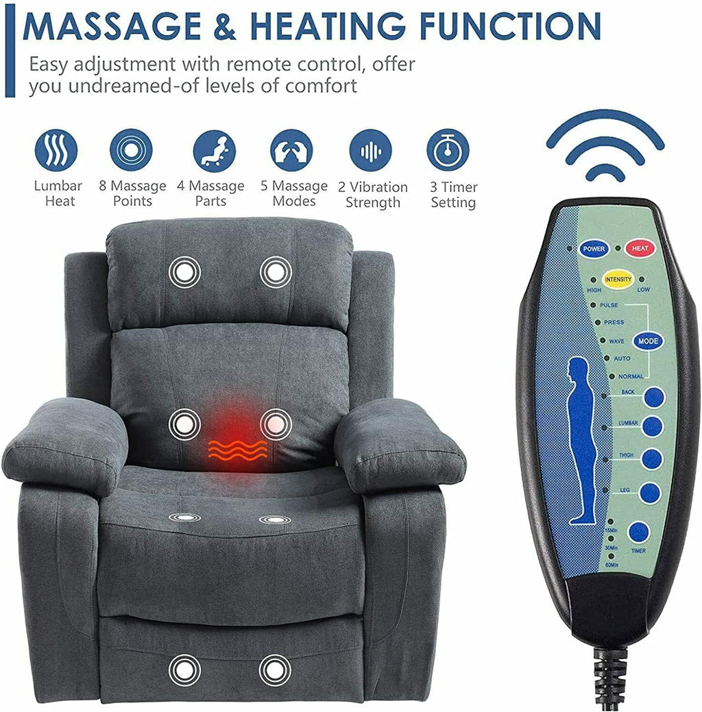 Grey Linen Electric Power Lift Recliner Sofa with Remote Control J852853