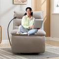 Beige Oversized Swivel Rocker Recliner Chair J752