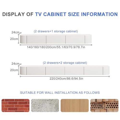 240CM Wall Mounted TV Stand with Storage M133