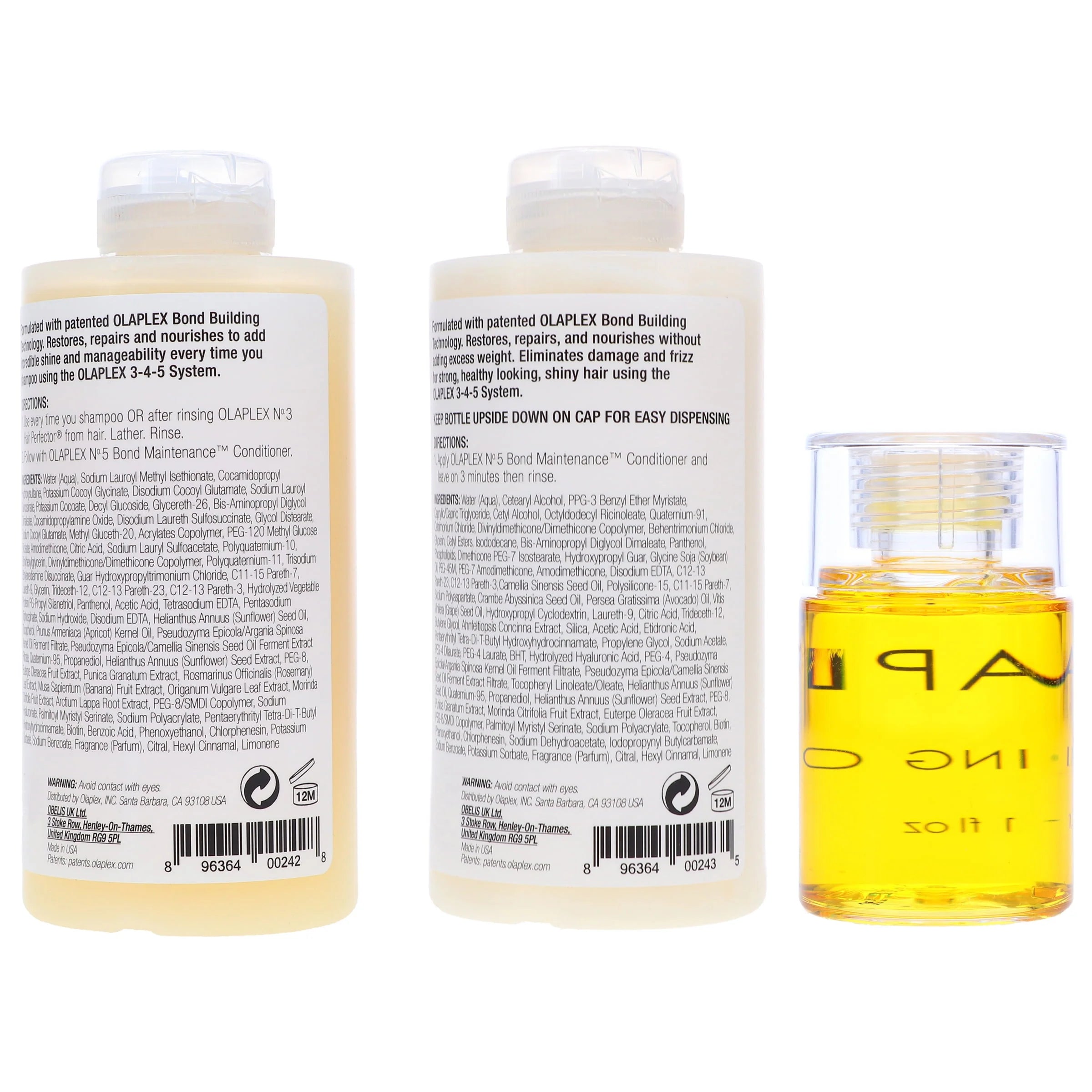 8.5 oz Shampoo, 8.5 oz Conditioner, 1 oz Bonding Oil Combo Pack Q56385
