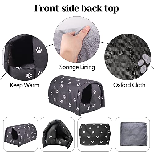 Waterproof Outdoor Cat House Black J94749