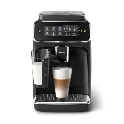 Black Fully Automatic Espresso Machine with LatteGo Milk Frother and Ceramic Grinder P467