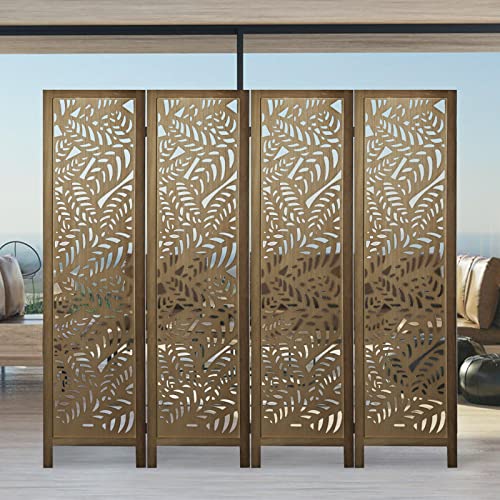 6 Panel Freestanding Folding Room Divider Screen (Brown) F897
