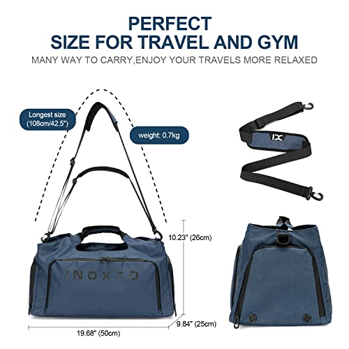 Waterproof Sports Travel Duffel Bag with Wet Pocket & Shoes Compartment V887374