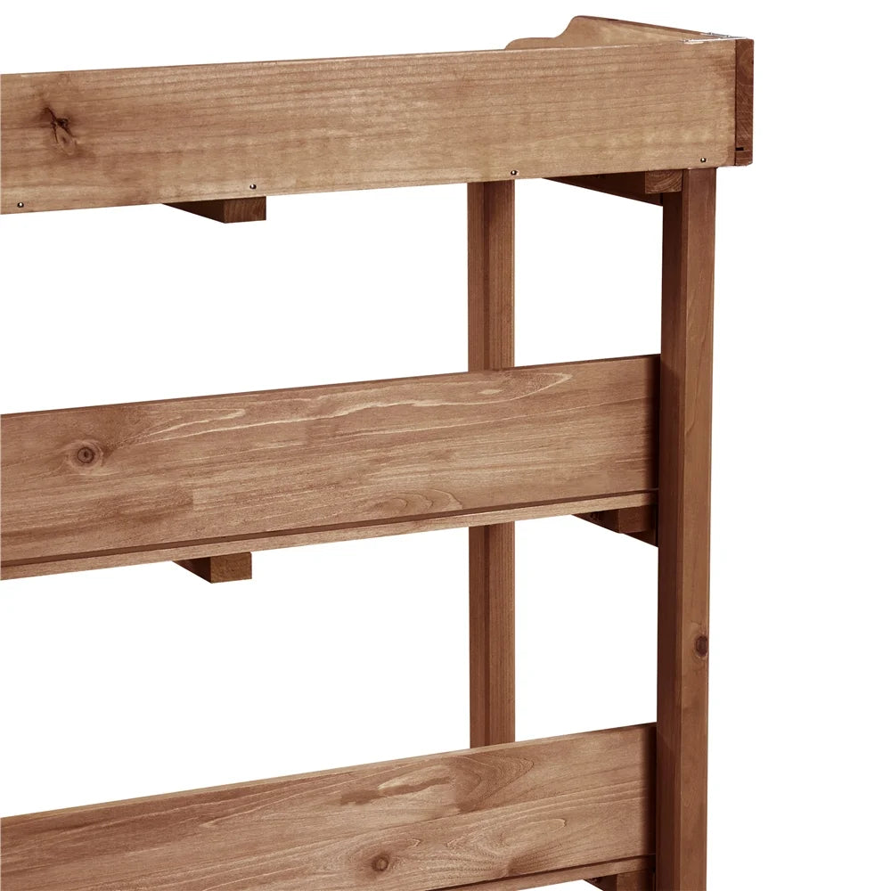 Brown Outdoor Potting Bench Table with Storage Shelf H120