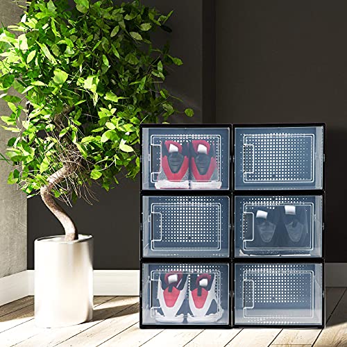 Black 6 Pack Shoe Storage Boxes A7597