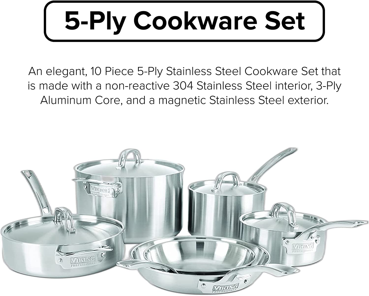 5-Ply Stainless Steel Cookware Set 10 Piece G463