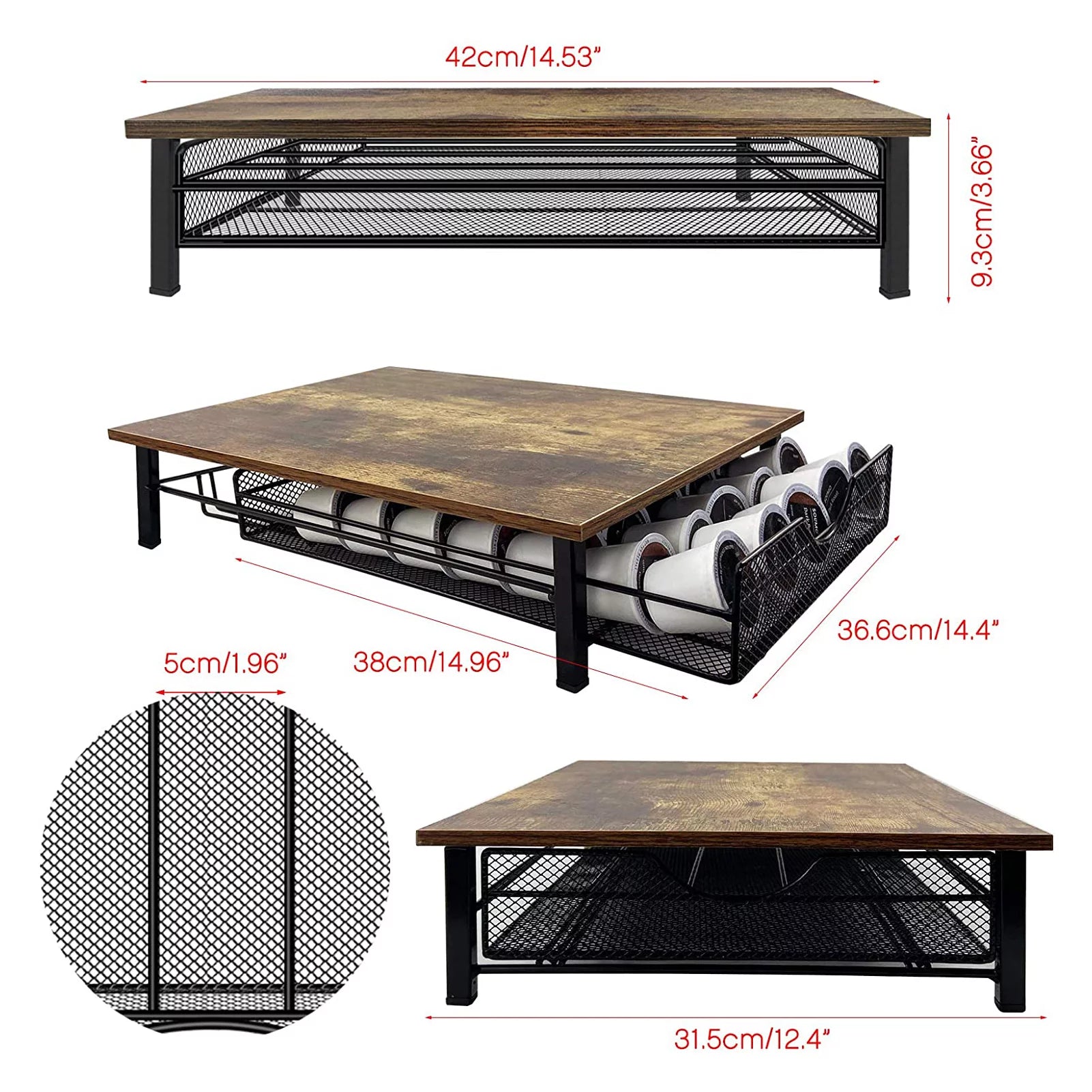 Brown Coffee Pod Drawer Holder for K-cups S427