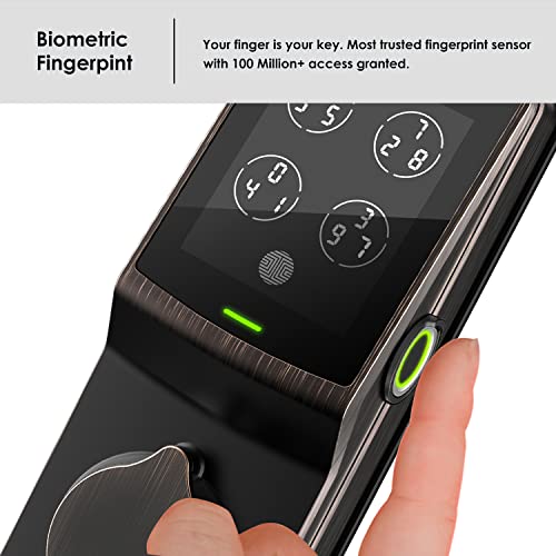 Satin Nickel Smart Door Lock with Touchscreen Keypad Y592