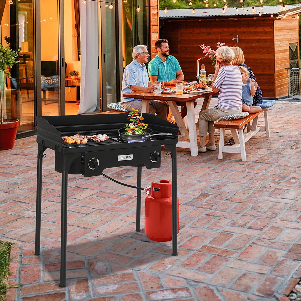 2 Burner Propane Gas Stove with Carrying Bag V399588